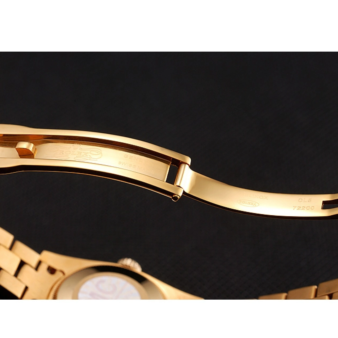 Aaa replica watch Gold Diamond Rolex Diamond 1453955 Pave Bracelet Dial DayJust Swiss 0523